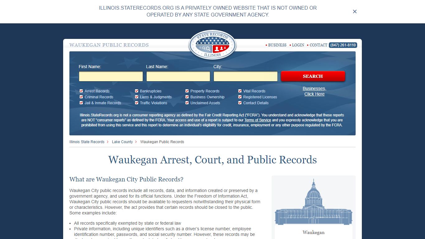 Waukegan Arrest and Public Records | Illinois.StateRecords.org